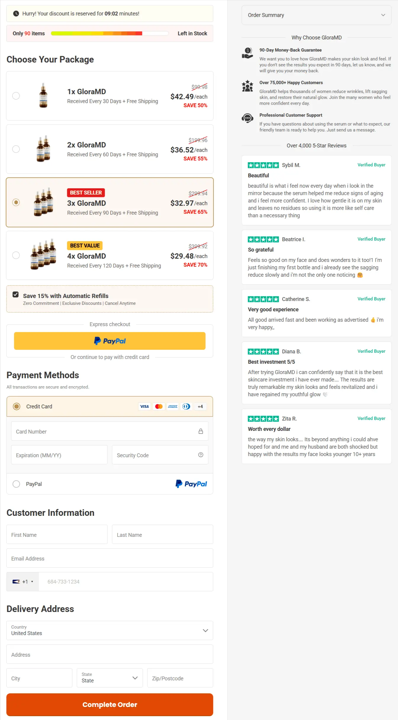Glora MD Face Serum secure checkout